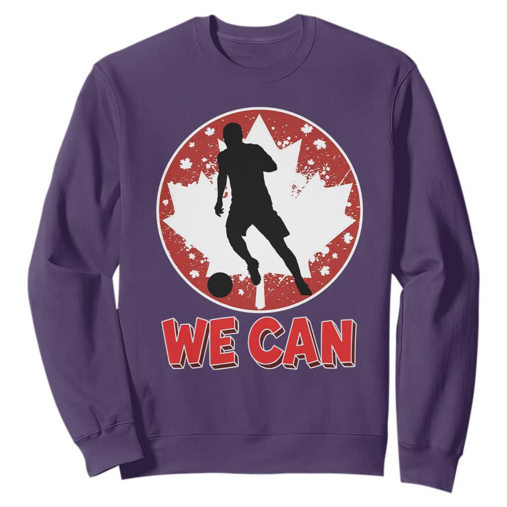 We Can Canada Soccer Sweatshirt Canadian Football Fan Pride TS12 Purple Print Your Wear