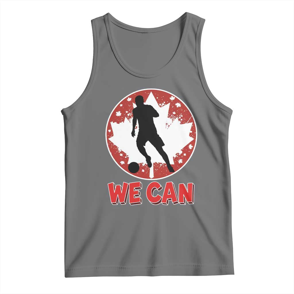 We Can Canada Soccer Tank Top Canadian Football Fan Pride TS12 Black Heather Print Your Wear