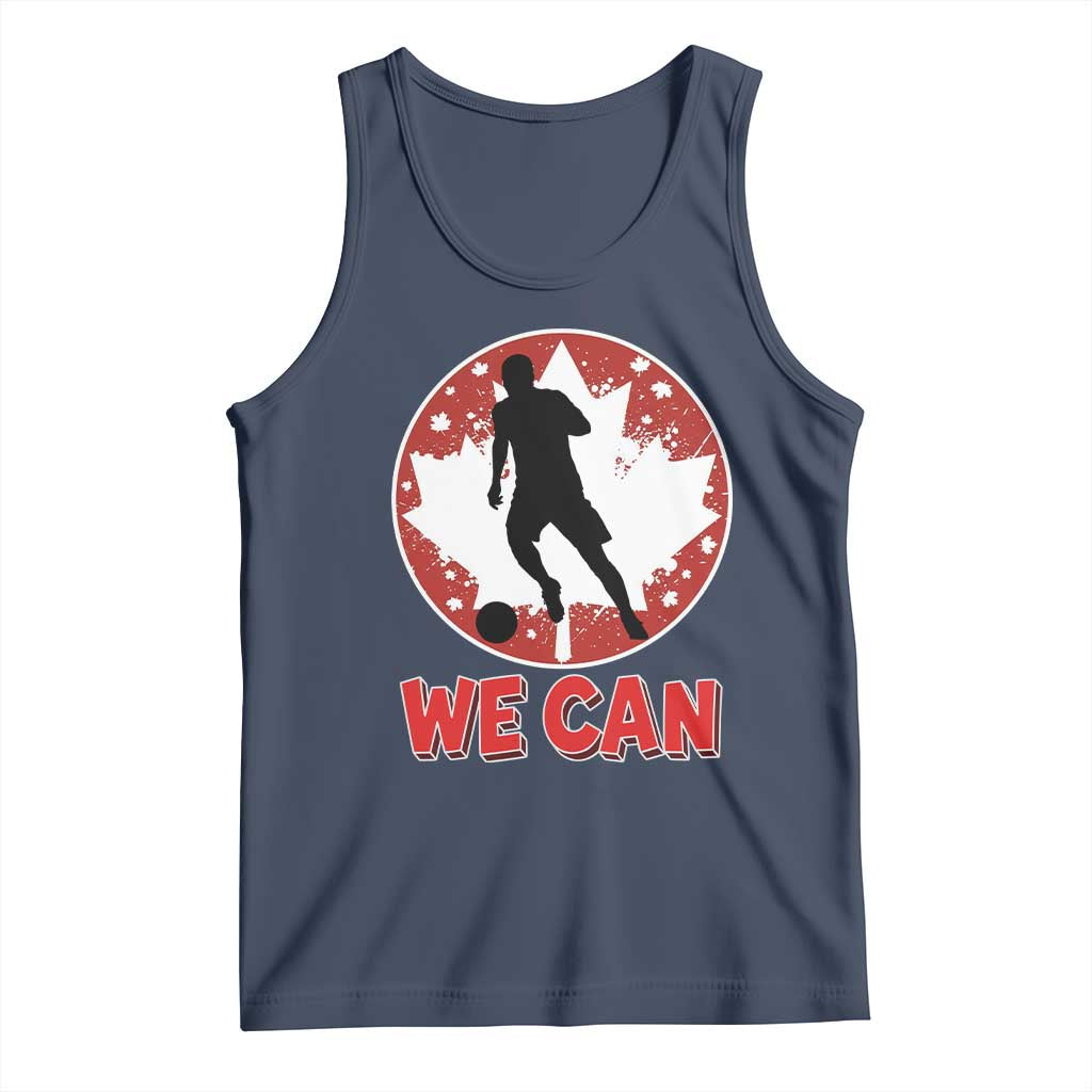 We Can Canada Soccer Tank Top Canadian Football Fan Pride TS12 Navy Print Your Wear