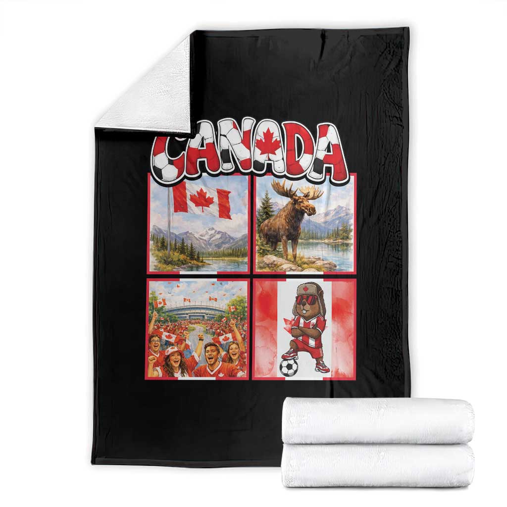Proud Canada National Soccer Fan 2026 Gift Throw Blanket TS12 Black Print Your Wear