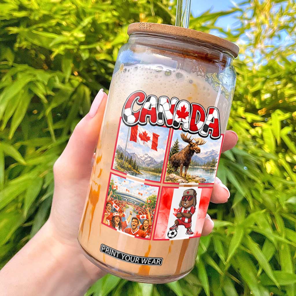 Proud Canada National Soccer Fan 2026 Gift Glass Can TS12 Black Print Your Wear