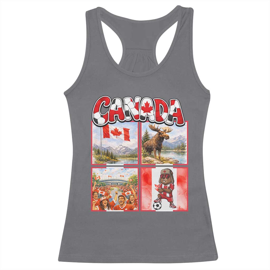 Proud Canada National Soccer Fan 2026 Gift Racerback Tank Top TS12 Charcoal Print Your Wear