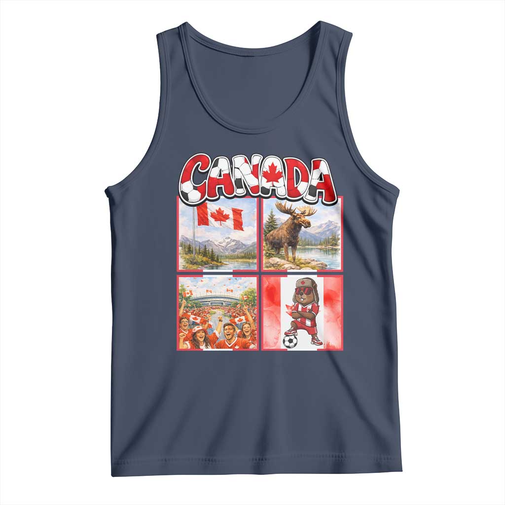 Proud Canada National Soccer Fan 2026 Gift Tank Top TS12 Navy Print Your Wear