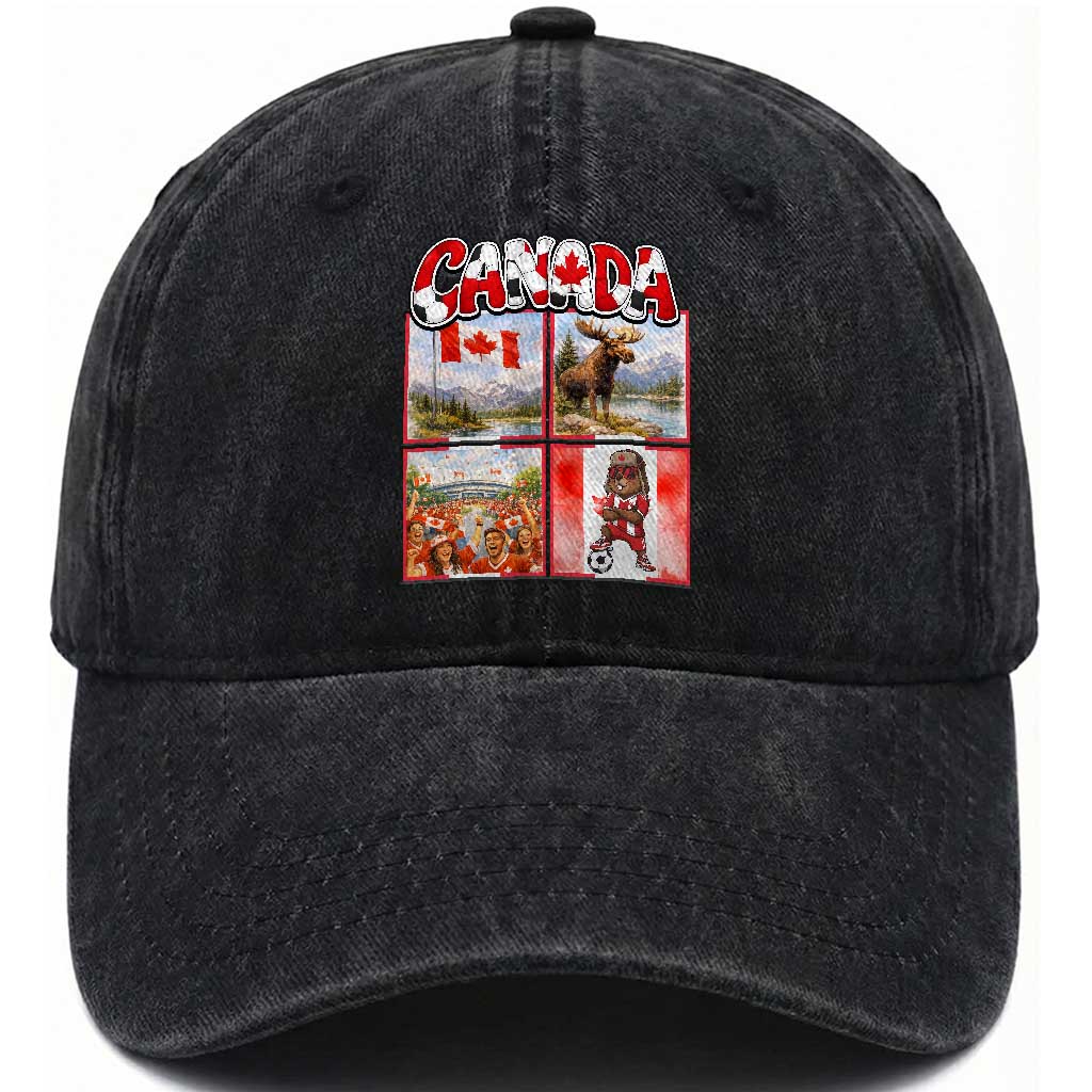Proud Canada National Soccer Fan 2026 Gift Washed Cotton Baseball Cap TS12 Print Your Wear