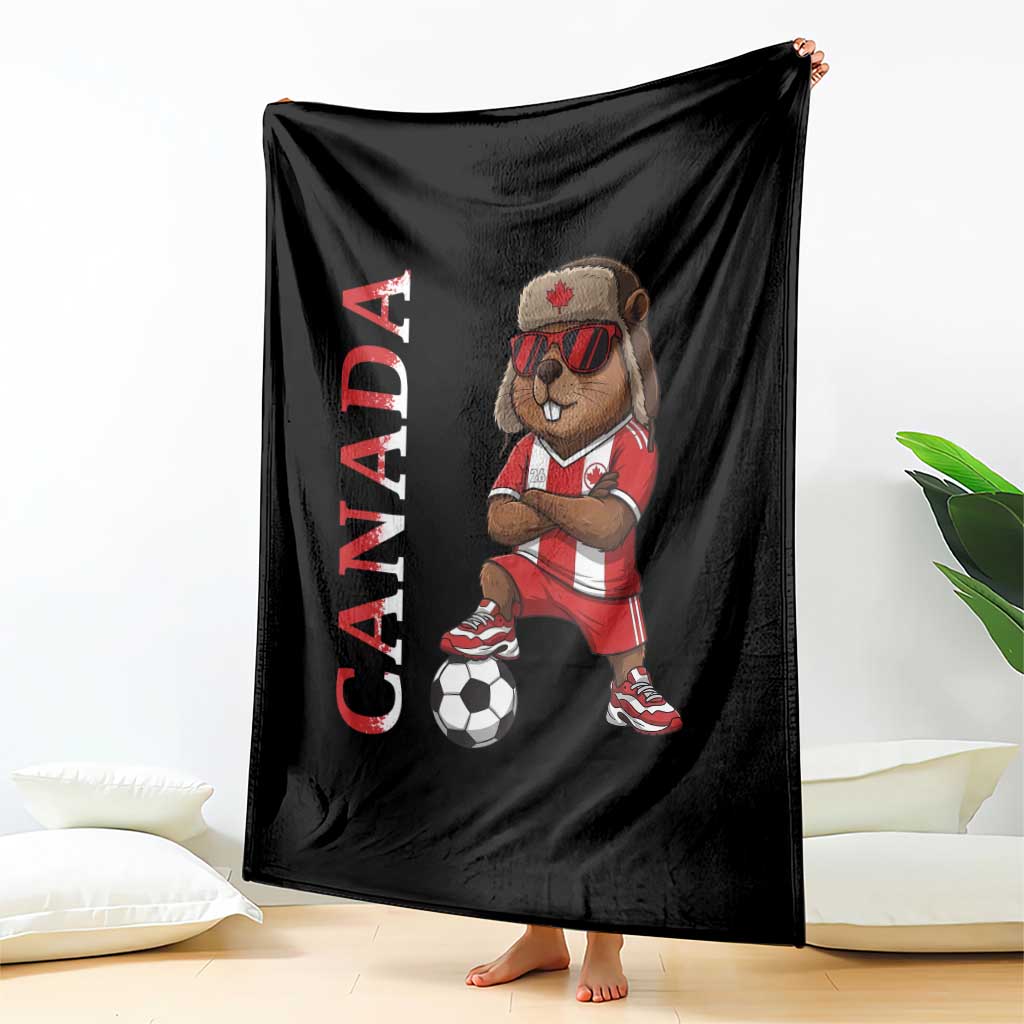Proud Canada Soccer Beaver Throw Blanket Funny Football Fan Gift TS12 Print Your Wear