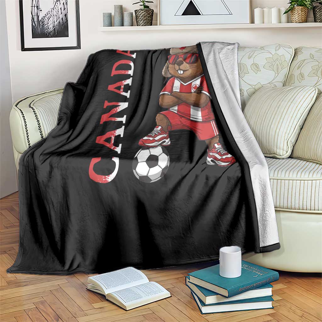 Proud Canada Soccer Beaver Throw Blanket Funny Football Fan Gift TS12 Print Your Wear