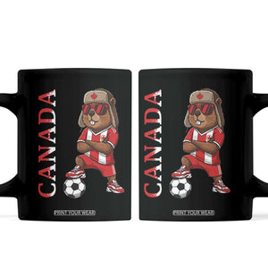 Proud Canada Soccer Beaver Coffee Mug Funny Football Fan Gift TS12 Black Print Your Wear