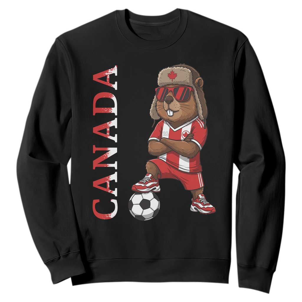 Proud Canada Soccer Beaver Sweatshirt Funny Football Fan Gift TS12 Black Print Your Wear
