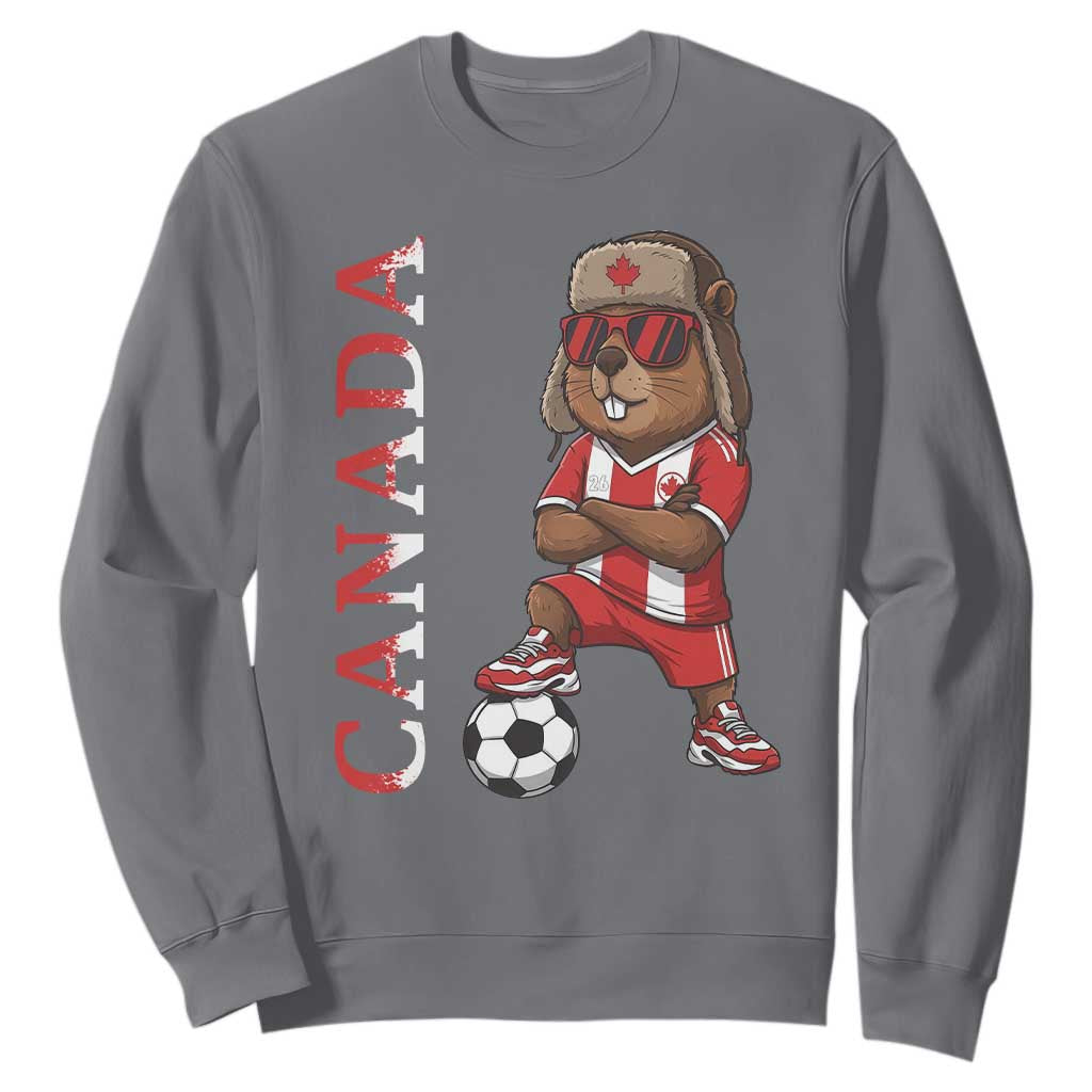 Proud Canada Soccer Beaver Sweatshirt Funny Football Fan Gift TS12 Charcoal Print Your Wear