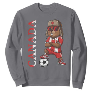 Proud Canada Soccer Beaver Sweatshirt Funny Football Fan Gift TS12 Charcoal Print Your Wear