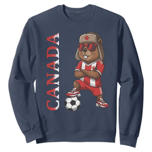 Proud Canada Soccer Beaver Sweatshirt Funny Football Fan Gift TS12 Navy Print Your Wear