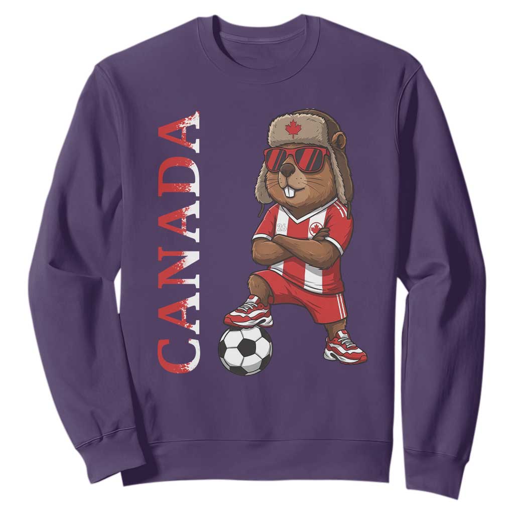Proud Canada Soccer Beaver Sweatshirt Funny Football Fan Gift TS12 Purple Print Your Wear