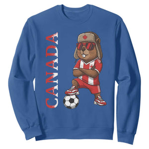 Proud Canada Soccer Beaver Sweatshirt Funny Football Fan Gift TS12 Royal Blue Print Your Wear