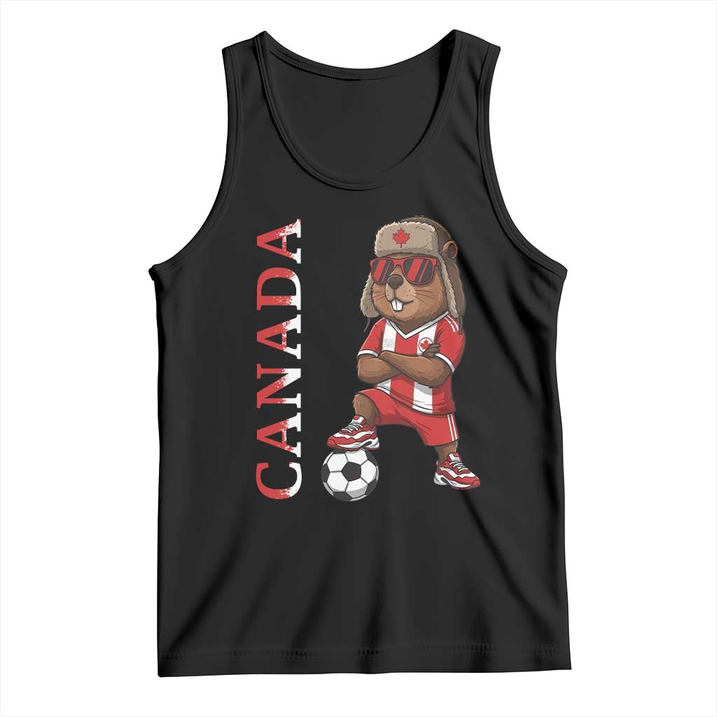 Proud Canada Soccer Beaver Tank Top Funny Football Fan Gift TS12 Black Print Your Wear