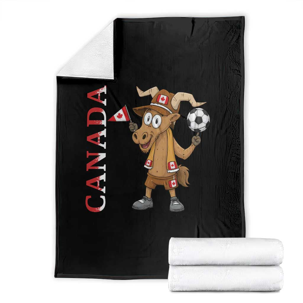 Proud Canada Soccer Moose Throw Blanket Canadian Football Fan TS12 Black Print Your Wear
