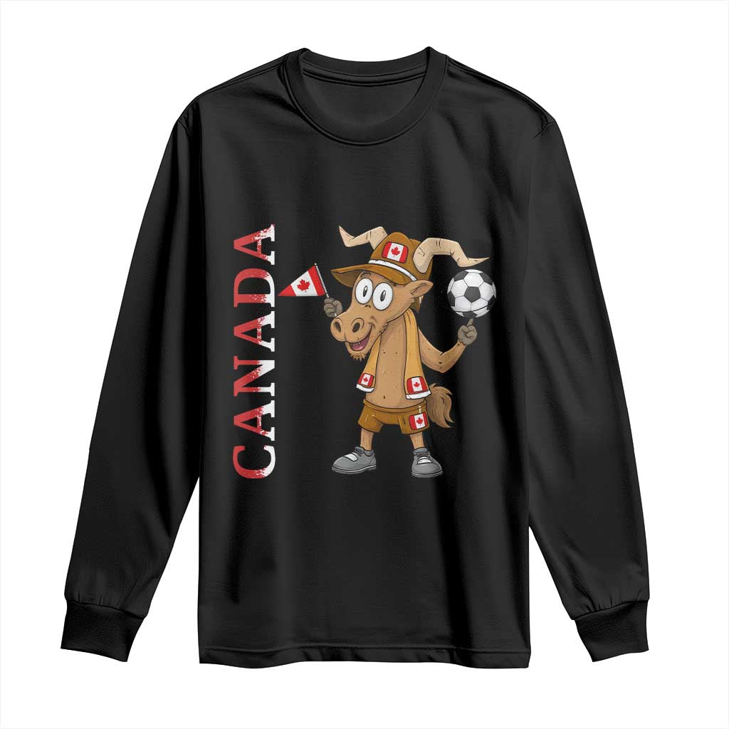 Proud Canada Soccer Moose Long Sleeve Shirt Canadian Football Fan TS12 Black Print Your Wear
