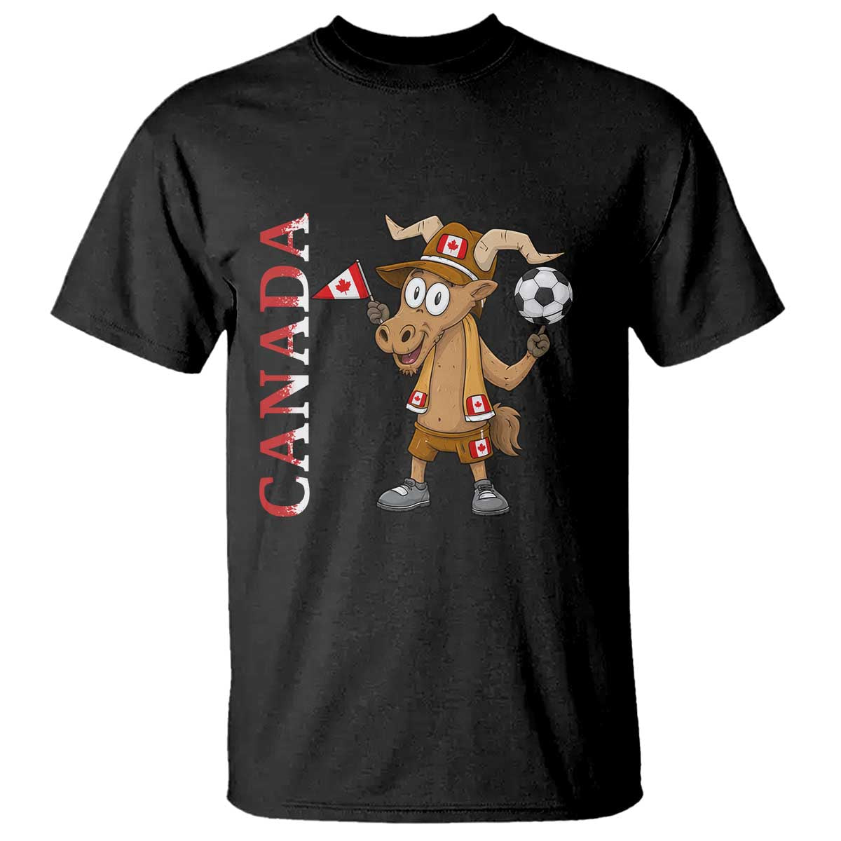 Proud Canada Soccer Moose T Shirt Canadian Football Fan TS12 Black Print Your Wear