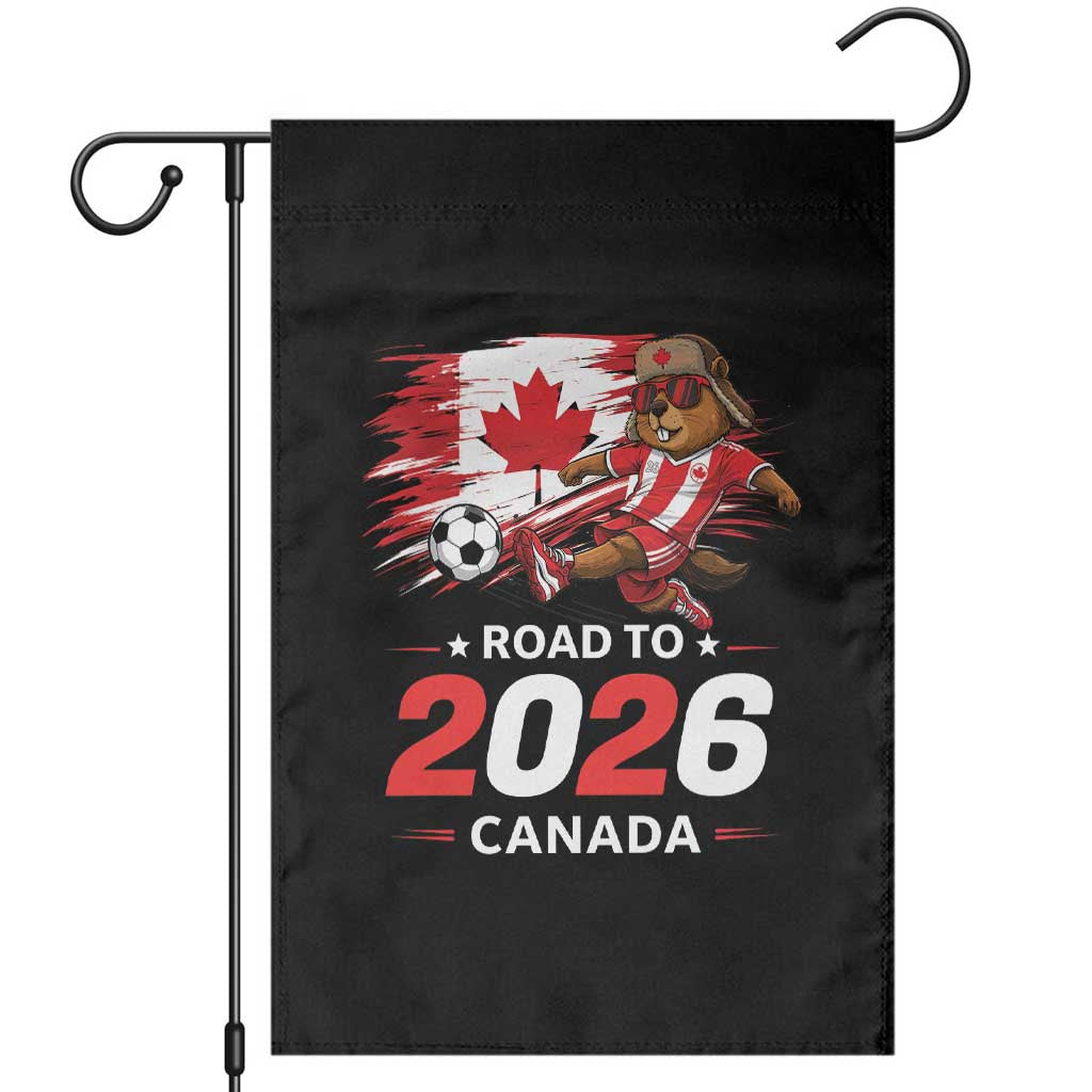 Proud Canada Soccer Beaver Garden Flag Road To 2026 TS12 Black Print Your Wear