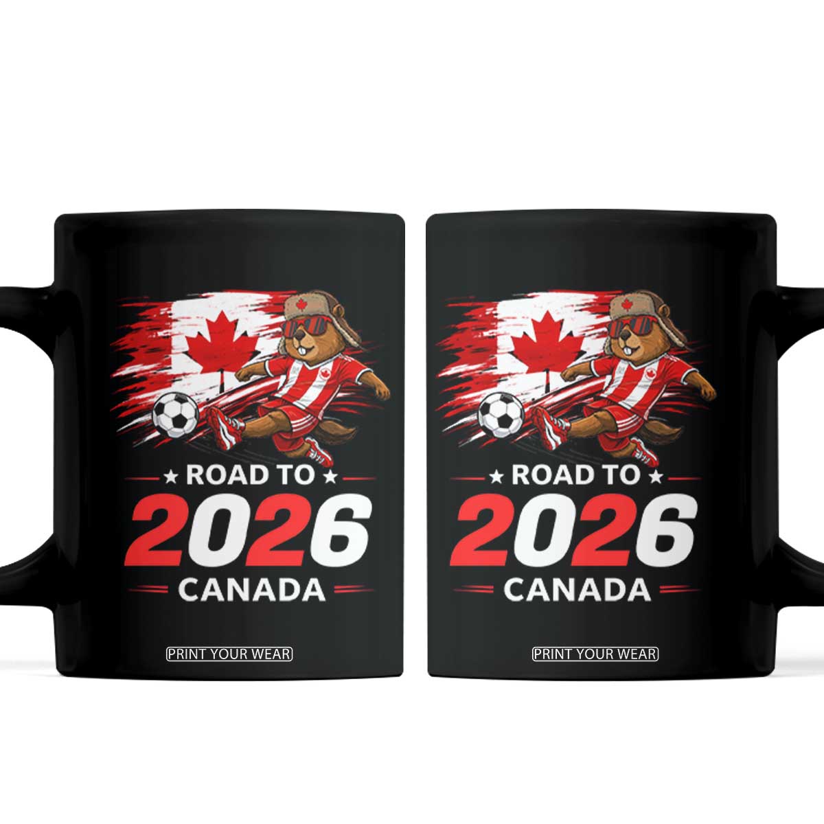 Proud Canada Soccer Beaver Coffee Mug Road To 2026 TS12 Black Print Your Wear
