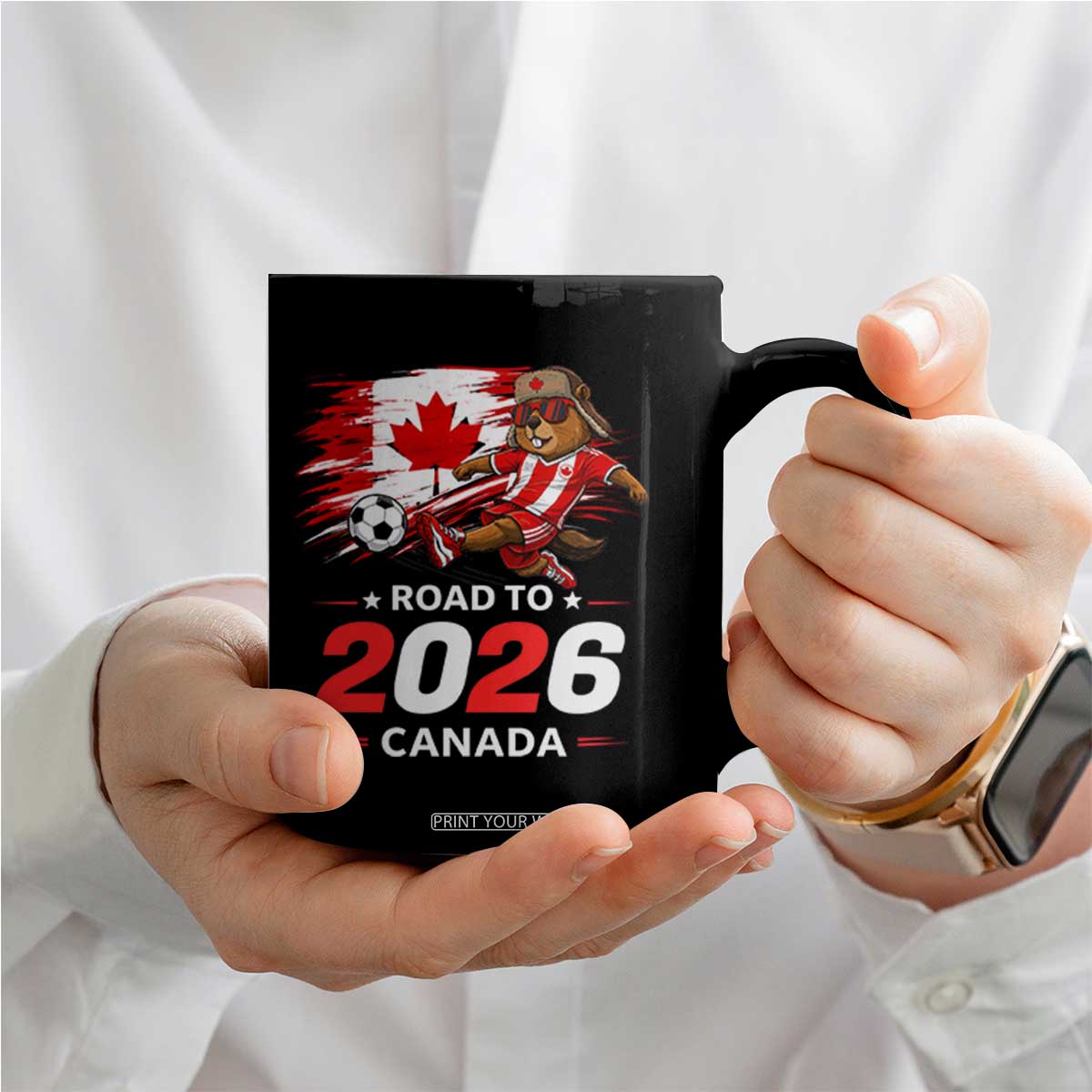 Proud Canada Soccer Beaver Coffee Mug Road To 2026 TS12 Print Your Wear