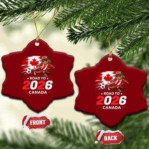 Proud Canada Soccer Beaver Ceramic Ornament Road To 2026 TS12 Print Your Wear