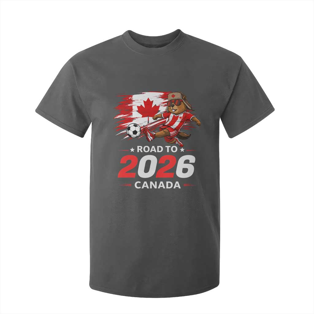 Proud Canada Soccer Beaver T Shirt For Kid Road To 2026 TS12 Dark Heather Print Your Wear