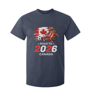 Proud Canada Soccer Beaver T Shirt For Kid Road To 2026 TS12 Navy Print Your Wear