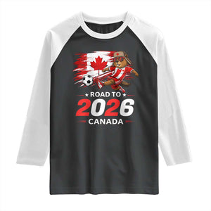 Proud Canada Soccer Beaver Raglan Shirt Road To 2026 TS12 Black White Print Your Wear