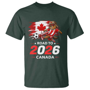 Proud Canada Soccer Beaver T Shirt Road To 2026 TS12 Dark Forest Green Print Your Wear