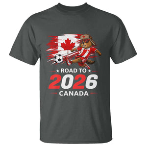 Proud Canada Soccer Beaver T Shirt Road To 2026 TS12 Dark Heather Print Your Wear