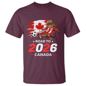Proud Canada Soccer Beaver T Shirt Road To 2026 TS12 Maroon Print Your Wear