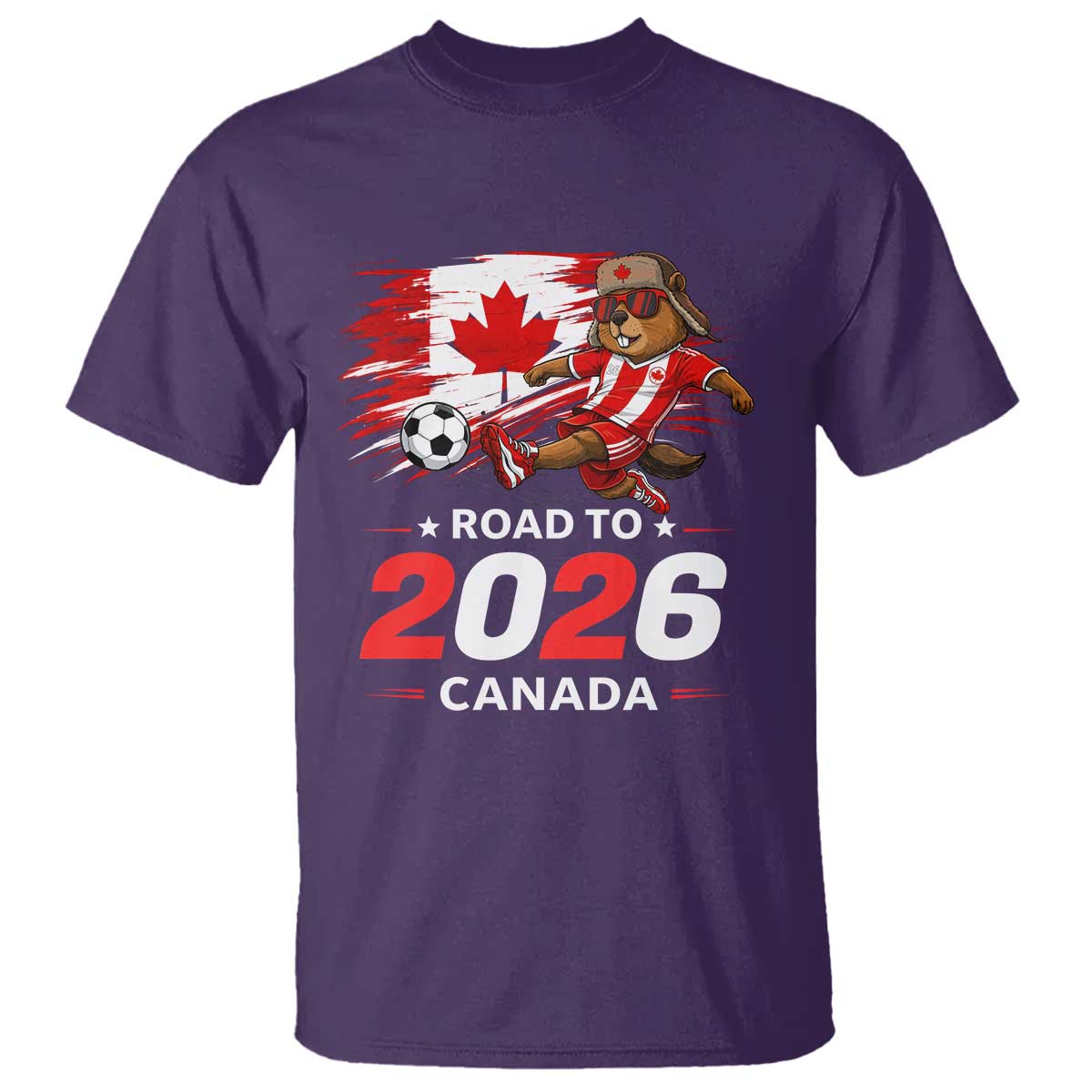 Proud Canada Soccer Beaver T Shirt Road To 2026 TS12 Purple Print Your Wear