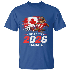 Proud Canada Soccer Beaver T Shirt Road To 2026 TS12 Royal Blue Print Your Wear