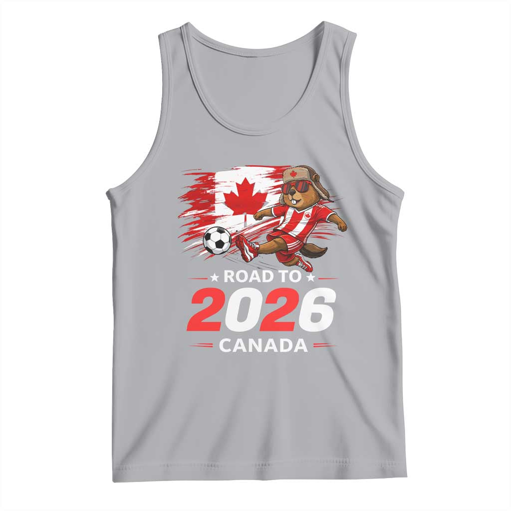Proud Canada Soccer Beaver Tank Top Road To 2026 TS12 Athletic Heather Print Your Wear