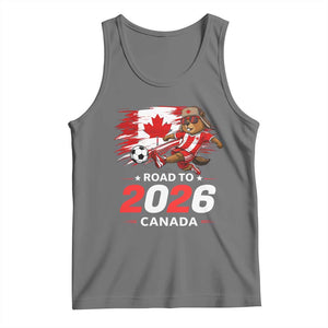 Proud Canada Soccer Beaver Tank Top Road To 2026 TS12 Black Heather Print Your Wear