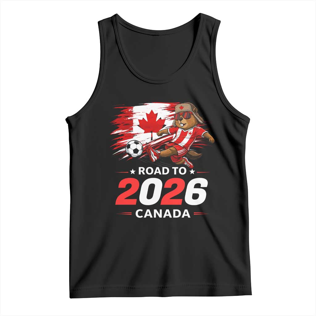 Proud Canada Soccer Beaver Tank Top Road To 2026 TS12 Black Print Your Wear
