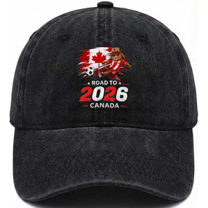 Proud Canada Soccer Beaver Washed Cotton Baseball Cap Road To 2026 TS12 Print Your Wear