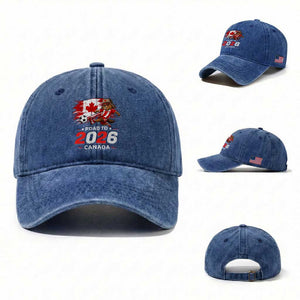 Proud Canada Soccer Beaver Washed Cotton Baseball Cap Road To 2026 TS12 Washed Cap Universal Fit Royal Blue Print Your Wear