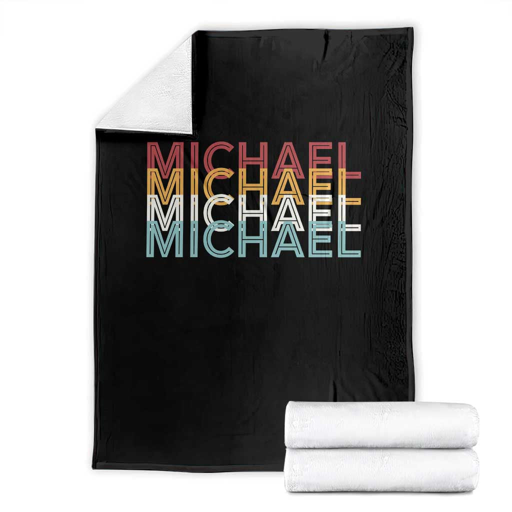 Michael Birthday Gift Throw Blanket Vintage Retro Michael Name Typography TS12 Black Print Your Wear