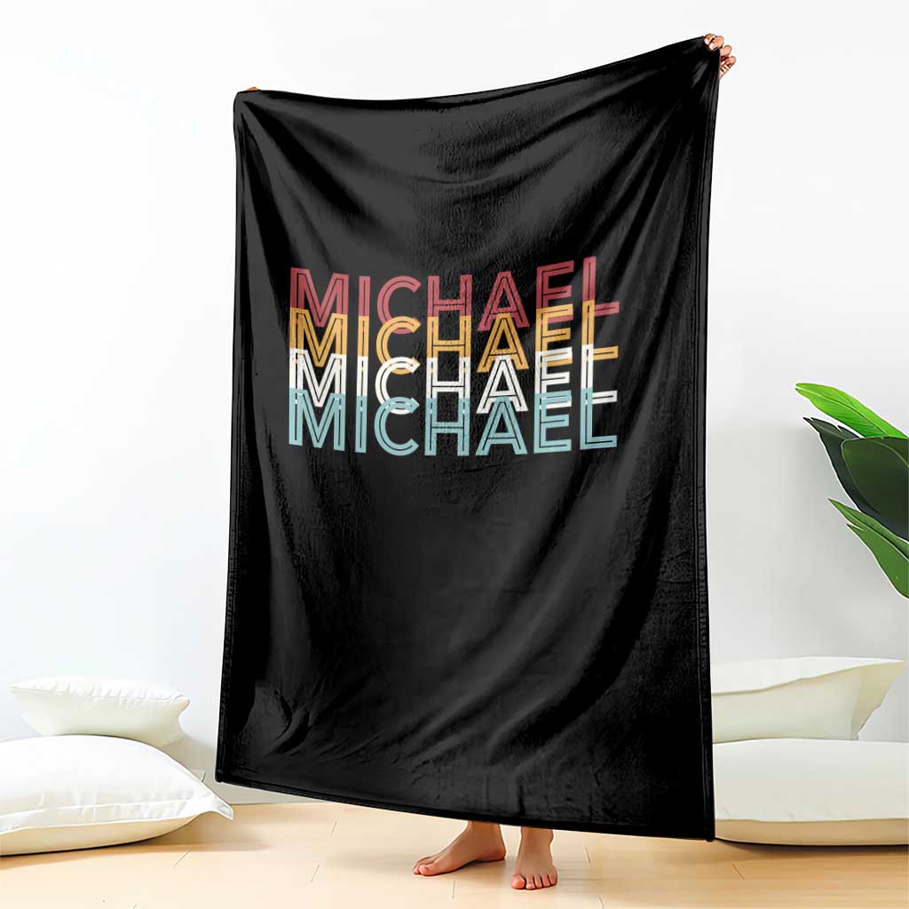 Michael Birthday Gift Throw Blanket Vintage Retro Michael Name Typography TS12 Print Your Wear
