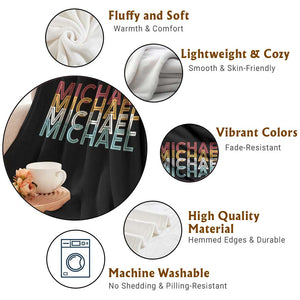 Michael Birthday Gift Throw Blanket Vintage Retro Michael Name Typography TS12 Print Your Wear