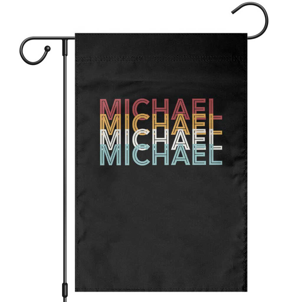 Michael Birthday Gift Garden Flag Vintage Retro Michael Name Typography TS12 Black Print Your Wear