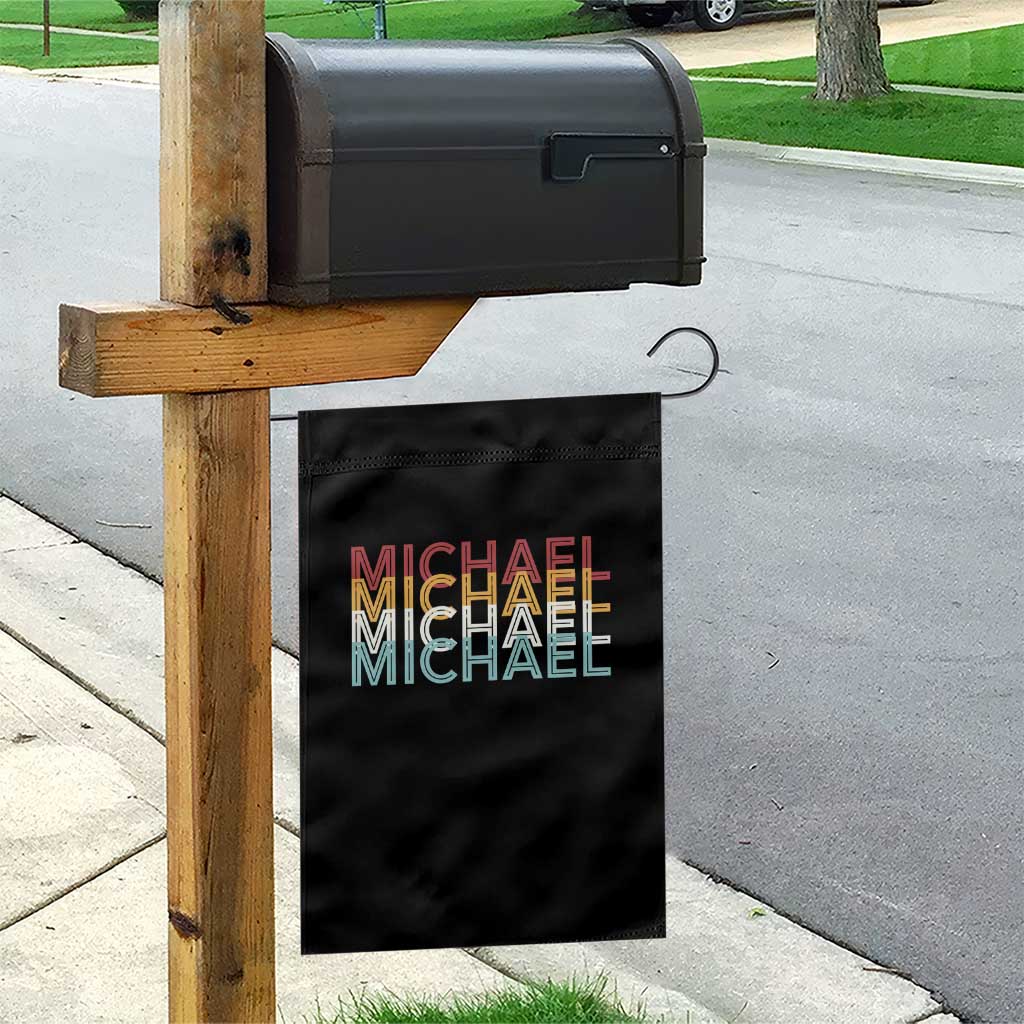 Michael Birthday Gift Garden Flag Vintage Retro Michael Name Typography TS12 Print Your Wear