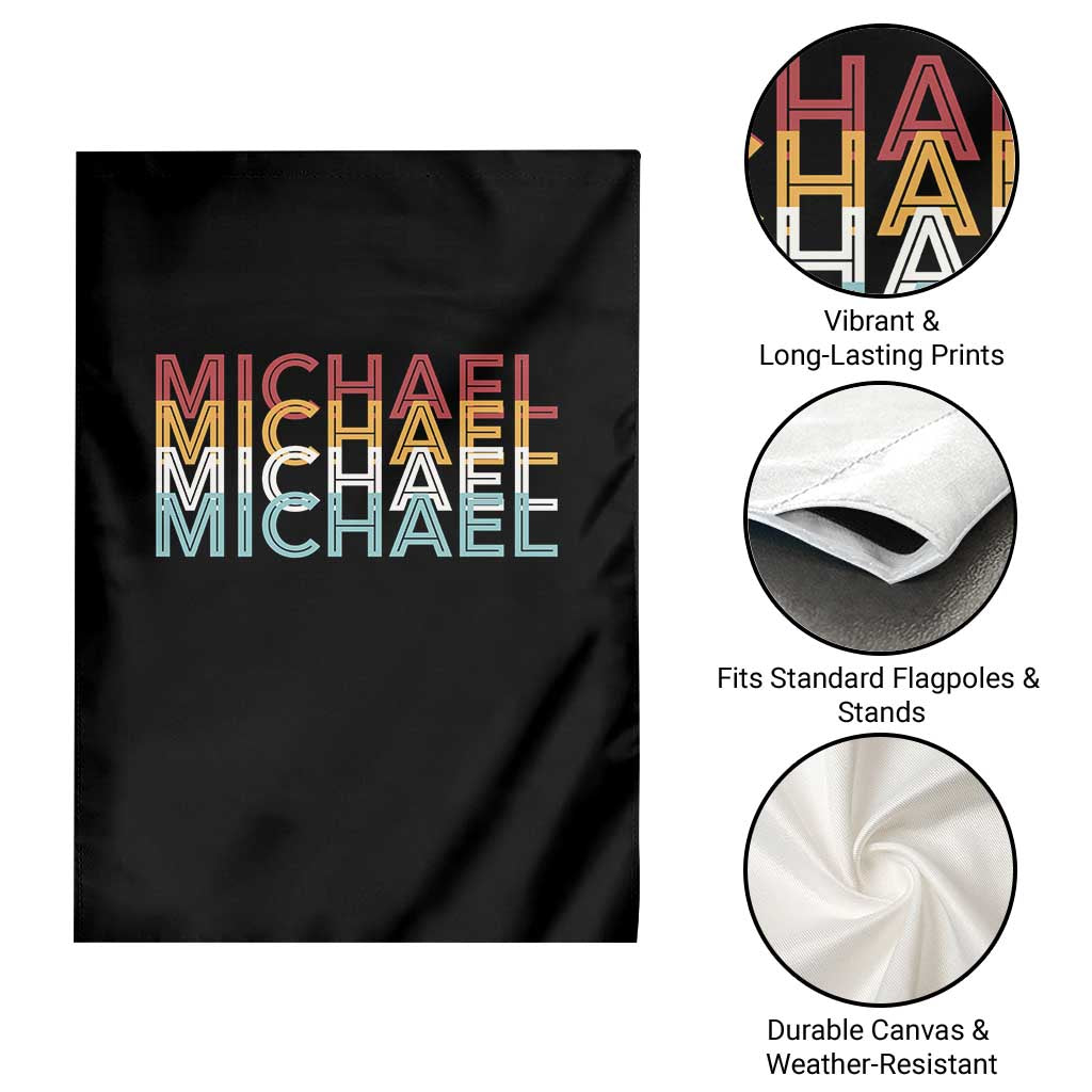 Michael Birthday Gift Garden Flag Vintage Retro Michael Name Typography TS12 Print Your Wear