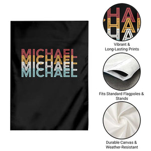 Michael Birthday Gift Garden Flag Vintage Retro Michael Name Typography TS12 Print Your Wear