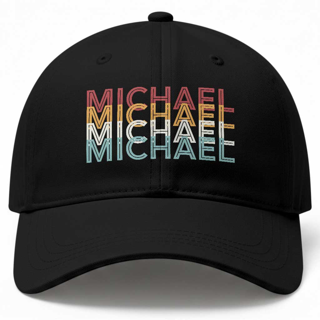 Michael Birthday Gift Baseball Cap Vintage Retro Michael Name Typography TS12 Print Your Wear