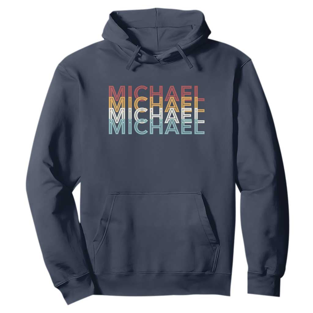 Michael Birthday Gift Hoodie Vintage Retro Michael Name Typography TS12 Navy Print Your Wear