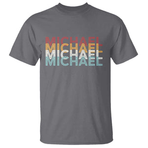 Michael Birthday Gift T Shirt Vintage Retro Michael Name Typography TS12 Charcoal Print Your Wear