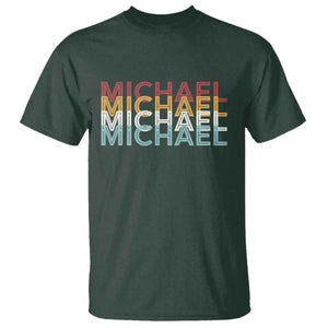 Michael Birthday Gift T Shirt Vintage Retro Michael Name Typography TS12 Dark Forest Green Print Your Wear
