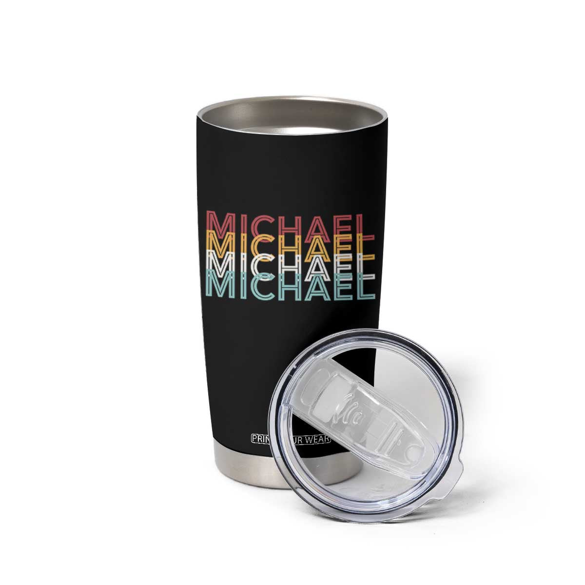 Michael Birthday Gift Tumbler Cup Vintage Retro Michael Name Typography TS12 Print Your Wear